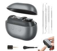 Vueeze Easyclip Smart Nail Clipper, Tagliaunghie Elettrico Automatico Senza Fili 2 in 1 con Illuminazione di Sicurezza a Led e Vano Portaoggetti per Unghie, Ricaricabile Tramite(Nero)