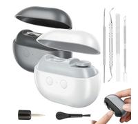 Vueeze Easyclip Smart Nail Clipper, Tagliaunghie Elettrico Automatico Senza Fili 2 in 1 con Illuminazione di Sicurezza a Led e Vano Portaoggetti per Unghie, Ricaricabile Tramite(2pcs)