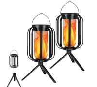 Vueeze Eternal Witchfire Lantern, Solar Lanterns Outdoor Waterproof 4 Light Modes with Flickering Flame and Tripod, Auto On/Off Sensor for Garden & Yard (2pcs)