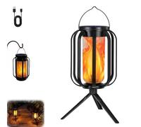 Vueeze Eternal Witchfire Lantern,Solar Lanterns Outdoor Waterproof,Solar Lantern Outdoor Lights with Flickering Flame 4 Modes,Solars Outdoors Light Triangle Stand for Yard Garden Patio Table (1)