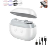 Vueeze, tagliaunghie elettrico automatico, tagliaunghie intelligente, 3 in 1, multifunzione, con luce LED, ricaricabile tramite USB, tagliaunghie per conservare e lucidare gli scarti (bianco)