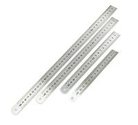 Vueinrg Set di 4 righelli in acciaio inossidabile, 15 cm 20 cm 30 cm 40 cm righello in metallo dritto precisione metrica e imperiale double face per ingegneria insegnamento ufficio disegno tecnico