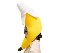 Vuggdt Cappello a banana per adulti, cappello a banana in peluche per costume da frutta, copricapo giallo tropicale per cosplay, copricapo in peluche per travestimenti fotografici per vacanze