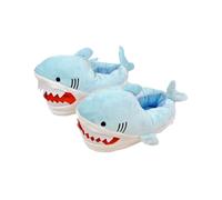 Vuggdt Pantofole in peluche a forma di squalo, pantofole in cotone a forma di animale, calde e invernali, per uomini e donne, morbide e confortevoli, per interni, calde pantofole unisex, Azzurro 2.,