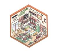 Vuggdt Scene adesive per adulti, adesivi in miniatura con scena di casa in stile cartone animato, crea i tuoi adesivi, libro di adesivi per stanza, casa adesiva per adulti, per Natale, compleanni