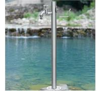 VUIKLCty Colonna d'Acqua da Giardino in Acciaio Inox for Esterni con Rubinetto antigelo montata a Pavimento(with Style 2 Faucet,13x86CM)