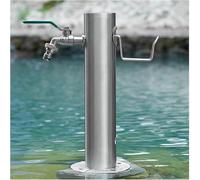 VUIKLCty Colonna d'Acqua da Giardino in Acciaio Inox for Esterni con Rubinetto antigelo montata a Pavimento(with Style 3 Faucet,20.5x50CM)