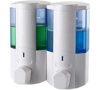 VUIKLCty Distributore di Sapone a Parete 3 Distributore di Sapone a Pompa a Parete Distributore di Sapone Manuale - Cucina Bagno Casa Ufficio Ospedale Distributore di lozione(2*White)