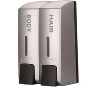 VUIKLCty Distributore di Sapone a Parete Distributore di Sapone Manuale Flacone di Shampoo Pompa Manuale Pompa di Sapone Manuale Distributore di Gel Doccia Distributore di lozione(2*Square Silver)