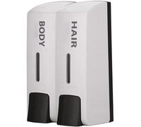 VUIKLCty Distributore di Sapone a Parete Distributore di Sapone Manuale Flacone di Shampoo Pompa Manuale Pompa di Sapone Manuale Distributore di Gel Doccia Distributore di lozione(2*Square White)