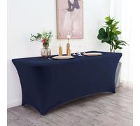 VUIKLCty Fitted Tablecloth, Rectangular, Machine Washable, Ideal for Parties, Events And Banquets(Navy Blue a,4FT)