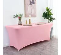 VUIKLCty Fitted Tablecloth, Rectangular, Machine Washable, Ideal for Parties, Events And Banquets(Pink a,6FT)