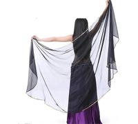 VUIKLCty Half-Circle Belly Dance Scarf-Style Chiffon Veil, Costume Accessories(2)