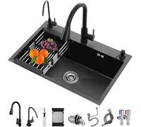 VUIKLCty Lavello sottotop in Acciaio Inox a Una Vasca con Gruppo di Scarico