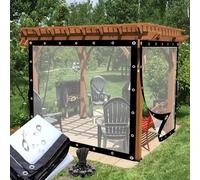VUIKLCty Telo Trasparente Impermeabile con Occhiello e Corde Elastiche a Sfera da 10 Pezzi Telo Trasparente Telo in plastica Resistente(2.5x4m/8x13ft)