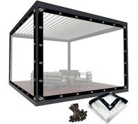 VUIKLCty Telone Impermeabile Resistente, teloni Trasparenti, telone for Esterni Antivento con Occhielli antistrappo Antipolvere(4x4m/13x13ft)
