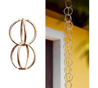 VUIKLCty Tubo di grondaia di Ricambio for Catena Antipioggia, Catena Antipioggia in Rame/Splitter/Anello a Catena, Campana Antipioggia da Appendere all'aperto(Style1,150cm (5ft))