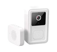 VUIUYOIES Videocitofono per installazione portatile con fotocamera Smart Home Automatic Snapshot Cloud Storage ABS con batteria wireless, bianco