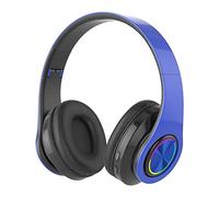 VuK490 - Cuffie Bluetooth luminose senza fili, con microfono MP3, cuffie Bluetooth da gioco