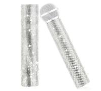 Vukasi Manicotto decorativo per microfono senza fili con brillantini, con strass scintillanti, per tour e programmi TV DiscoStage (microfono non incluso)
