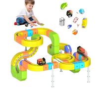 Vulaop Set Treno Elettrico Clickrail con Pista Flessibile - 167Pcs Blocchi Cubici con Layout 3D Antigravità, Blocchi Magnetici & Treno Motorizzato, Giocattolo Regalo per Bambini (B - 167Pcs)