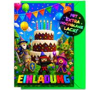 VULAVA 12 biglietti di invito per il compleanno dei bambini, per ragazzi e ragazze + 12 buste. I biglietti di invito per videogiochi sono un invito per videogiochi