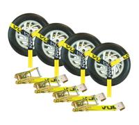 VULCAN Cravatta per auto con ganci piatti, stile Lazo, 5,1 cm x 248,6 cm, confezione da 4, giallo classico, carico di lavoro sicuro 1,497 kg