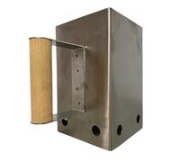 Vulcaninox | ciminiera accendi barbecue in acciaio inox | accendi fuoco per carbone | starter BBQ | accendi brace con manico in legno (Small)