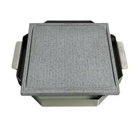 Vulcaninox | Piastra in Pietra lavica dell'Etna con telaio in Acciaio Inox | barbecue, forno | MADE IN ITALY (30 x 30 x 5)