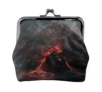 vulcano Print Squisito Versatile Kiss Lock Coin Purse carino piccolo portafoglio con cerniera per monete carte