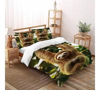 VulcanTrade Doppia pigrizia armata Stampa 3D animalei animati Set Di Biancheria Da Letto 3 Pezzi Microfibra Resistente Alle Rughe 2 Cuscini Cerniera Chiusa King（220x240cm） Per Adulti, Donne E Bambini