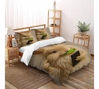 VulcanTrade Giocare Mobile Rabbit Stampa 3D Animated animales Biancheria Da Letto Facile Cura 3 Pezzi Microfibra Morbida 2 Cuscini Cerniera Chiusa Double(200x200cm) Per Adulti, Donne E Bambini