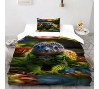 VulcanTrade Strane creature Stampa 3D fauna selvatica Biancheria Da Letto Facile Cura 2 Pezzi Microfibra Ipoallergenica Cuscini Cerniera Chiusa Single(135x200cm) Per Adulti, Donne E Bambini
