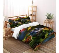 VulcanTrade Strane creature Stampa 3D fauna selvatica Biancheria Da Letto Facile Cura 3 Pezzi Microfibra Resistente Alle Rughe 2 Cuscini Cerniera Chiusa King(220x240cm) Per Adulti, Donne E Bambini