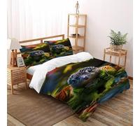 VulcanTrade Strane creature Stampa 3D fauna selvatica Biancheria Da Letto Facile Cura 3 Pezzi Microfibra Ipoallergenica 2 Cuscini Cerniera Chiusa Double(200x200cm) Per Adulti, Donne E Bambini