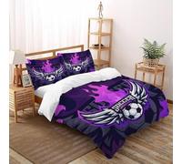 VulcanTrade Un calcio con ali Stampa 3D Calcio volante Set Copertura Piumino 3 Pezzi Microfibra Resistente Alle Rughe 2 Cuscini Cerniera Chiusa King（220x240cm） Per Adulti, Donne E Bambini