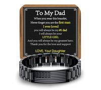 VULETO Braccialetto con scritta in lingua inglese "To My Man Boyfriend Husband Brother Son", in acciaio inox, con bandiera americana, per compleanno, San Valentino, Natale, idea regalo per uomo, one