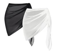 Vulevirtue 2 Pezzi Donna Spiaggia Wrap Sarong,Corto Bikini Copertura Gonna Beach Wrap Parei Coprire Copertura Chiffon Costume da Bagno