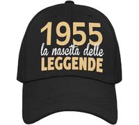 Vulfire 1955 Cappello Uomo Donna Regalo Compleanno Originale Anni Idee Regali età per Lui per lei Taglia Unica Cappello Nero con Visiera (Nero)