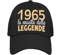 Vulfire 1965 Cappello Uomo Donna Regalo Compleanno Originale Anni Idee Regali età per Lui per lei Taglia Unica Cappello Nero con Visiera (Nero)