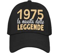 Vulfire 1975 Cappello Uomo Donna Regalo Compleanno Originale Anni Idee Regali età per Lui per lei Taglia Unica Cappello Nero con Visiera (Nero)