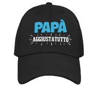 Vulfire Cappello Papà uomo regalo festa del papà compleanno originale Idee Regali per lui per Natale taglia unica con visiera Papà aggiustatutto (Nero Papà)