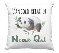 Vulfire Cuscino da personalizzare L'angolo del Relax, Idea Regalo di Compleanno Originale, Per Lui e Lei, Frase Divertente, Arredamento Casa, Arredo Divano Letto - con Imbottitura (40_x_40_cm, Donna)