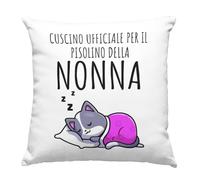Vulfire Federa Cuscino Ufficiale per il Pisolino della Nonna - Idea Regalo Originali per Nonna - Compleanno Natale Festa dei Nonni - Arredamento Casa, Arredo Divano Letto - senza Imbottitura