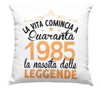 Vulfire Federa per cuscino personalizzato Idea Regalo per compleanno 1985 La vita comincia a quaranta la nascita delle leggende, festa dei 40 anni - senza Imbottitura (Bianco, 40_x_40_cm)