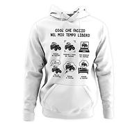Vulfire Felpa con Cappuccio Unisex Cose Che Faccio nel Mio Tempo Libero Trattore, Maglia Divertente Trattore, Abbigliamento Trattori, Felpe Trattori Ragazzo, Idea Regalo Trattore (M, Bianco)
