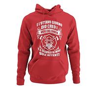 Vulfire Felpa con Cappuccio Unisex E L'ottavo Giorno Dio Creò I Vigili del Fuoco, Felpe Pompieri Uomo Donna, Abbigliamento Antincendio, Felpa Pompieri Pile Uomo, Regalo Vigile del Fuoco (Rosso, XL)