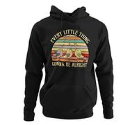 Vulfire Felpa con Cappuccio Unisex Ogni Piccola Cosa Andrà Bene, Maglia Musica Uomo Donna, Abbigliamento, Regalo Reggae Felpe per Lui per Lei, Gadget Musica Ragazzo, Felpa (Nero, L)