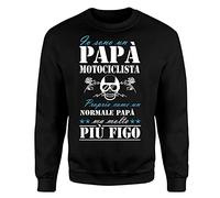 Vulfire Felpa Uomo Io Sono Un papà Motociclista (Nero, XL)