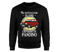 Vulfire Felpa Uomo Mai Sottovalutare Chi Guida Un pandino (Nero, XL)